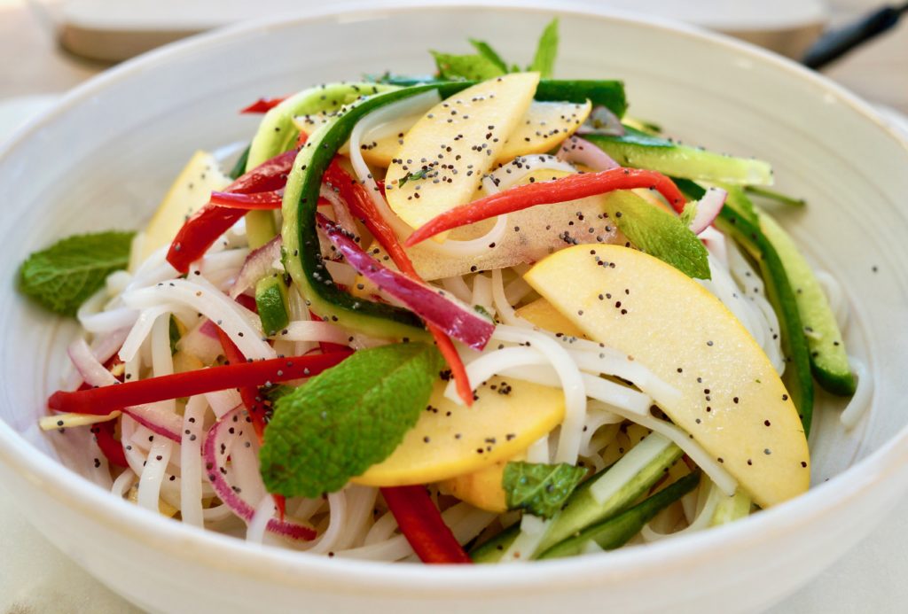 vegan healthy rice noodle salad