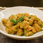 sweet potato gnocchi with lemon almond pesto