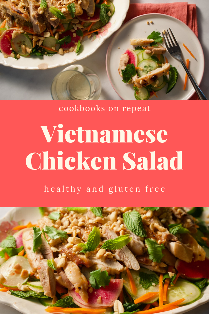 Vietnamese chicken salad pinterest graphic.