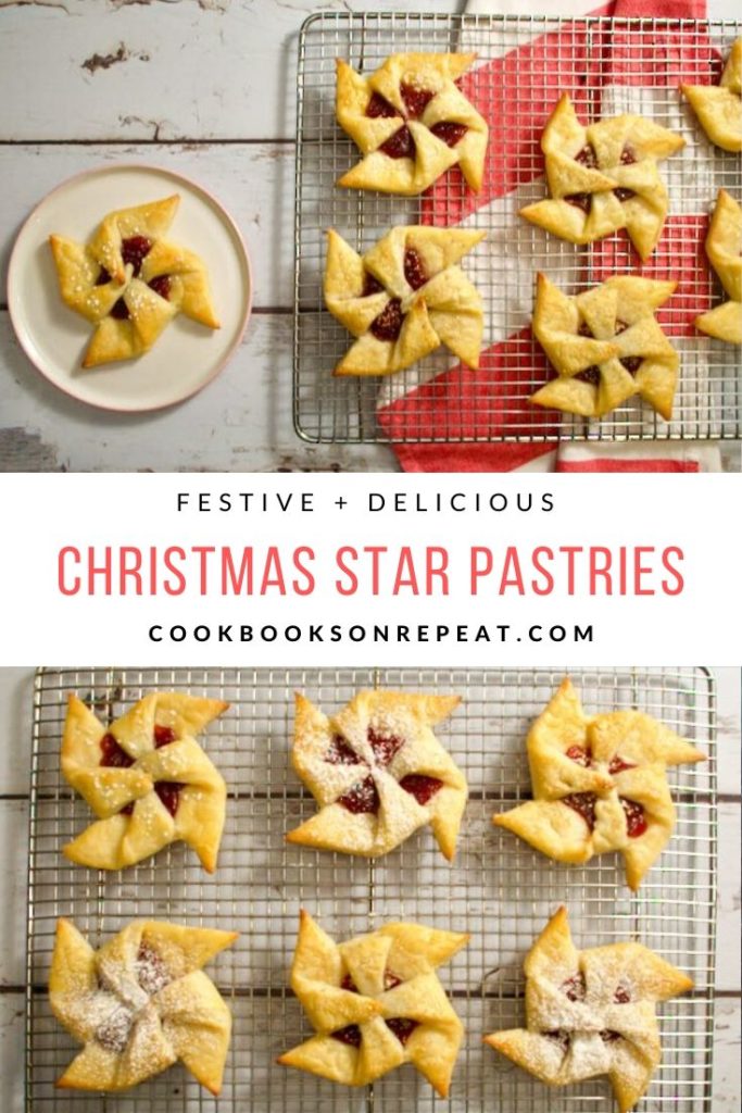Christmas Star Pastries pinterest graphic.
