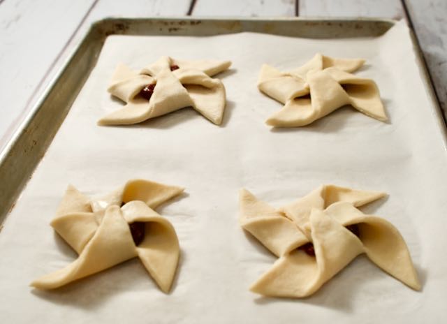 raw star pastries on sheet pan