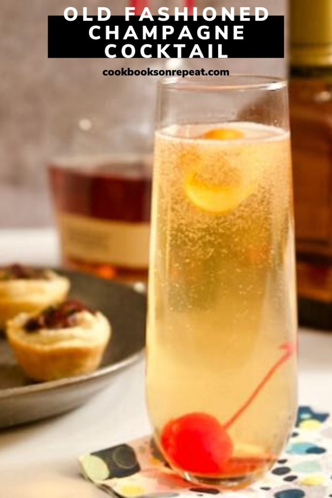 old fashioned champagne cocktail pin
