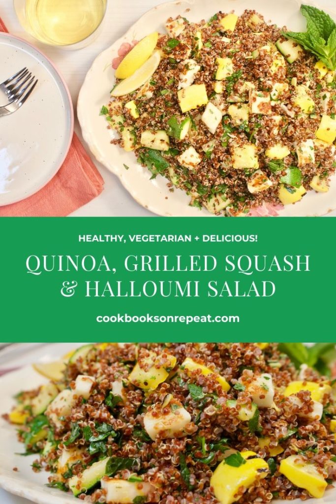 Quinoa salad pinterest graphic.