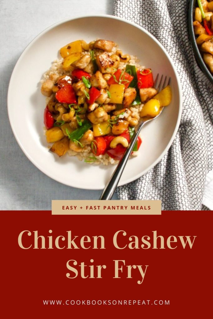 Chicken cashew stir fry pinterest pin.