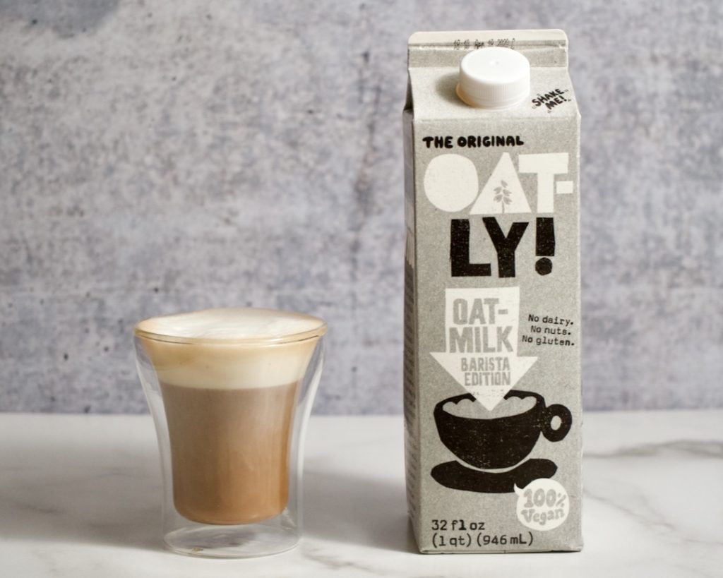 oatly oatmilk and latte