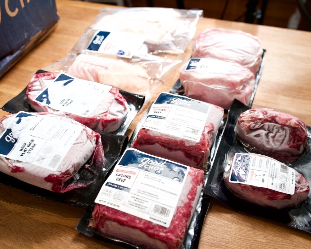 Frozen meat pieces from Good Chop.